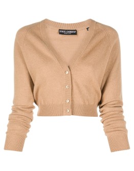 cropped V-neck cardigan