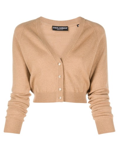 cropped V-neck cardigan