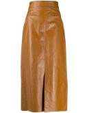 faux leather midi skirt