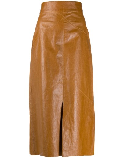 faux leather midi skirt