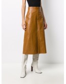 faux leather midi skirt