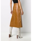 faux leather midi skirt