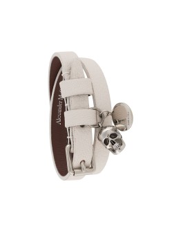 multi-wrap skull charm bracelet