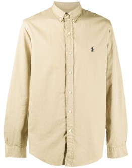 embroidered logo cotton shirt