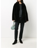 faux fur single-breasted coat