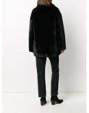 faux fur single-breasted coat