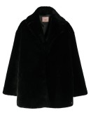 faux fur single-breasted coat