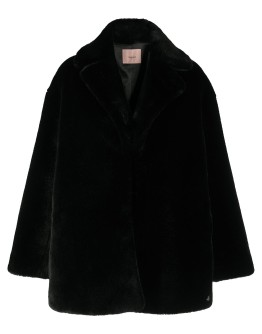 faux fur single-breasted coat