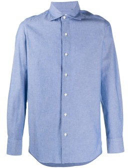 pointed collar cotton shirt