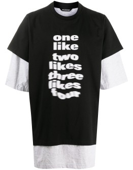layered slogan-print T-shirt