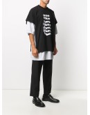 layered slogan-print T-shirt