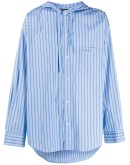 pinstriped hooded cocoon shirt