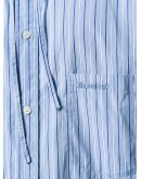 pinstriped hooded cocoon shirt