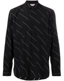 stripe print detail shirt