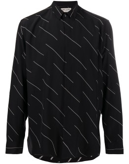 stripe print detail shirt