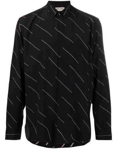 stripe print detail shirt