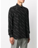 stripe print detail shirt