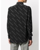 stripe print detail shirt