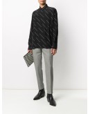 stripe print detail shirt