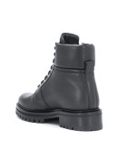 embossed logo combat boots