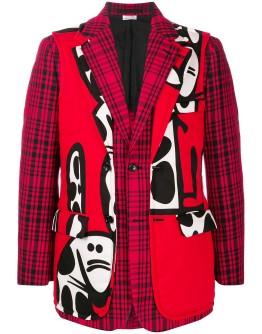 panelled single-breasted blazer