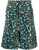 leopard print knee-length shorts