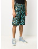 leopard print knee-length shorts