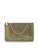 green metallic chain-link bag