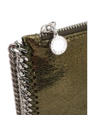 green metallic chain-link bag