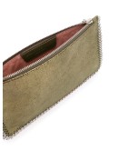 green metallic chain-link bag