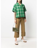 green metallic chain-link bag
