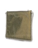green metallic chain-link bag