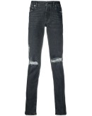 ripped detail straight jeans