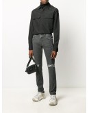 ripped detail straight jeans