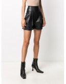 pleat-front high-rise shorts