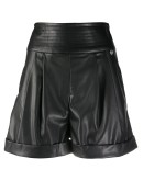 pleat-front high-rise shorts