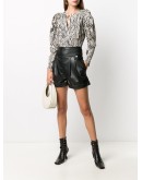 pleat-front high-rise shorts
