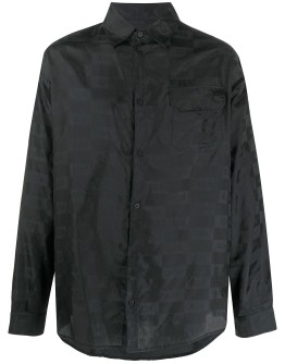 logo check embroidered shirt