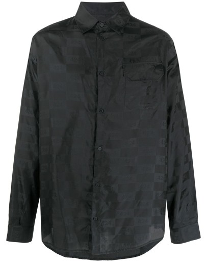 logo check embroidered shirt