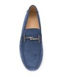 blue suede loafers