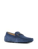 blue suede loafers