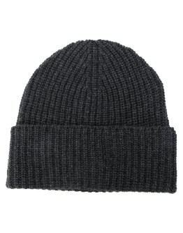 rib knit cashmere beanie hat
