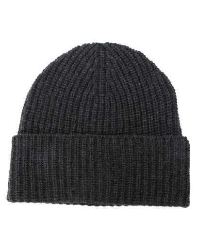 rib knit cashmere beanie hat