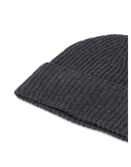 rib knit cashmere beanie hat