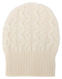 cable knit cashmere beanie