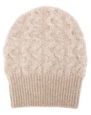 cable knit cashmere beanie hat