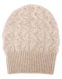 cable knit cashmere beanie hat
