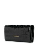 crinkled leather clutch bag