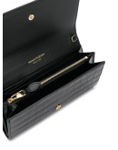 crinkled leather clutch bag