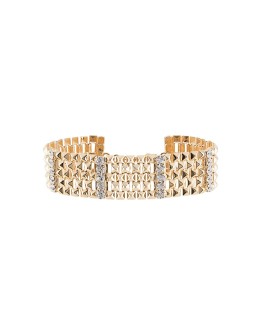 crystal-embellished pyramid stud choker